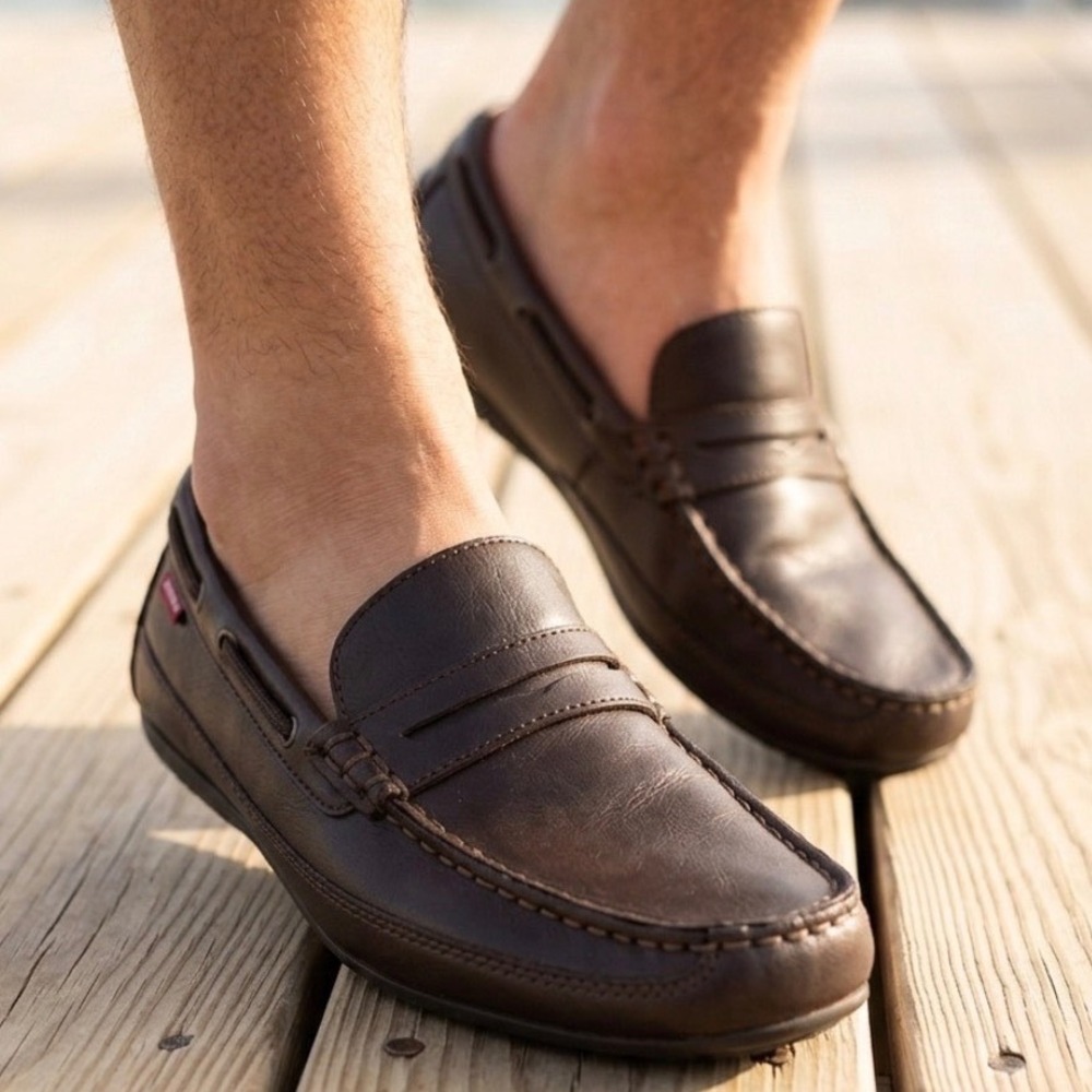 Levis Mens Comfort Driving Loafers Dark Brown Penny Loafer Mocs 7.5
